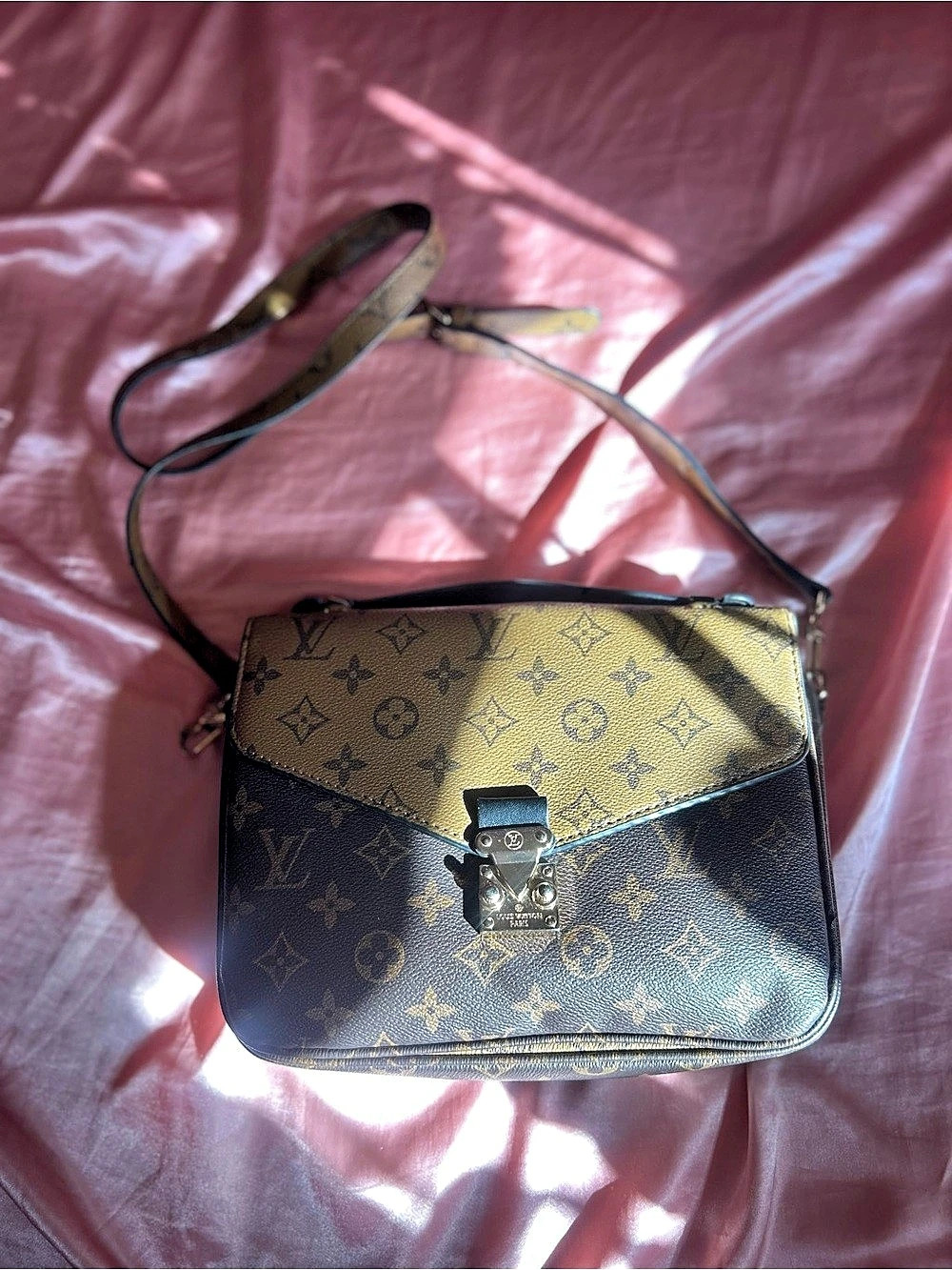 Louis Vuitton Monogram Crossbody Bag in Brown & Gold